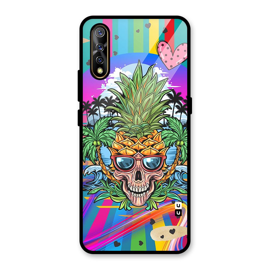 Cool Pineapple Skull Glass Back Case for Vivo S1