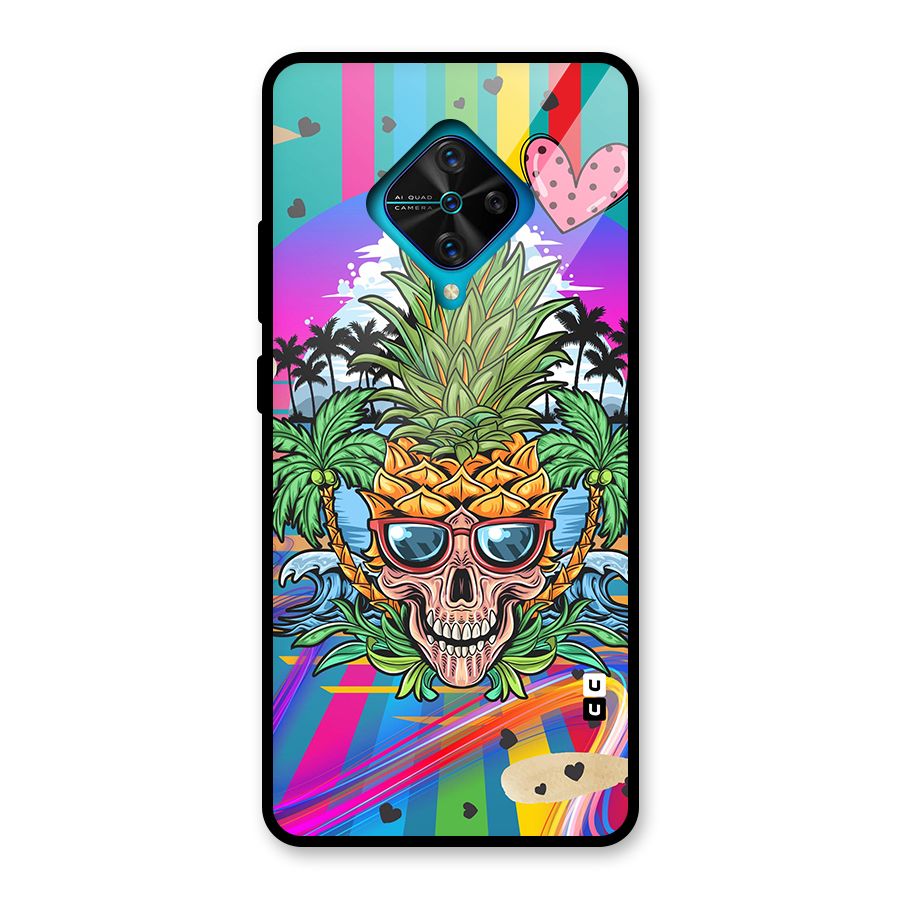 Cool Pineapple Skull Glass Back Case for Vivo S1 Pro
