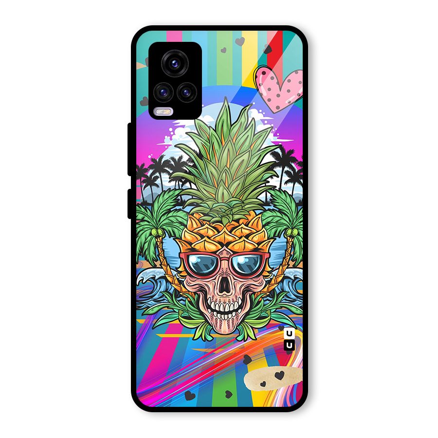 Cool Pineapple Skull Glass Back Case for Vivo V20