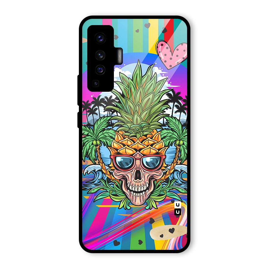 Cool Pineapple Skull Glass Back Case for Vivo X50