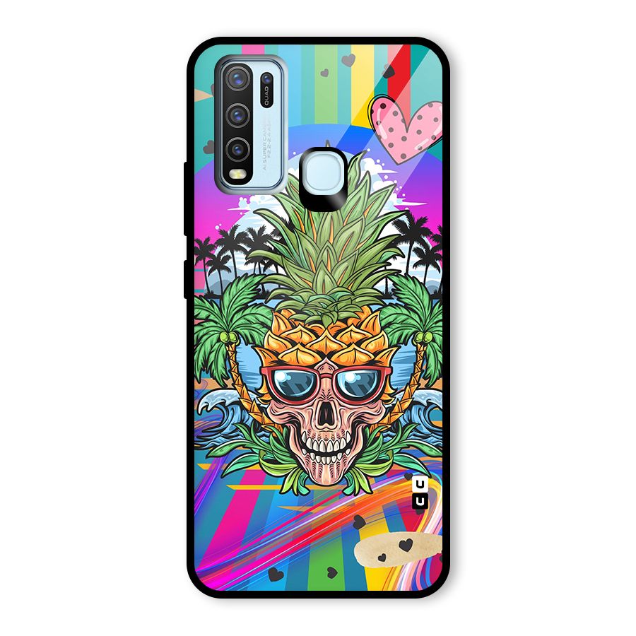 Cool Pineapple Skull Glass Back Case for Vivo Y50