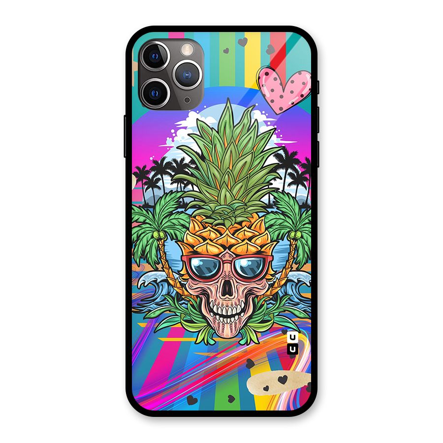 Cool Pineapple Skull Glass Back Case for iPhone 11 Pro Max