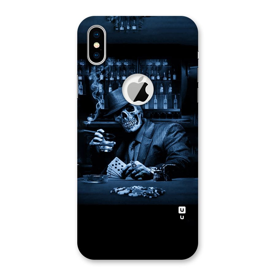 Cool Skull Cards Back Case for iPhone X Logo Cut