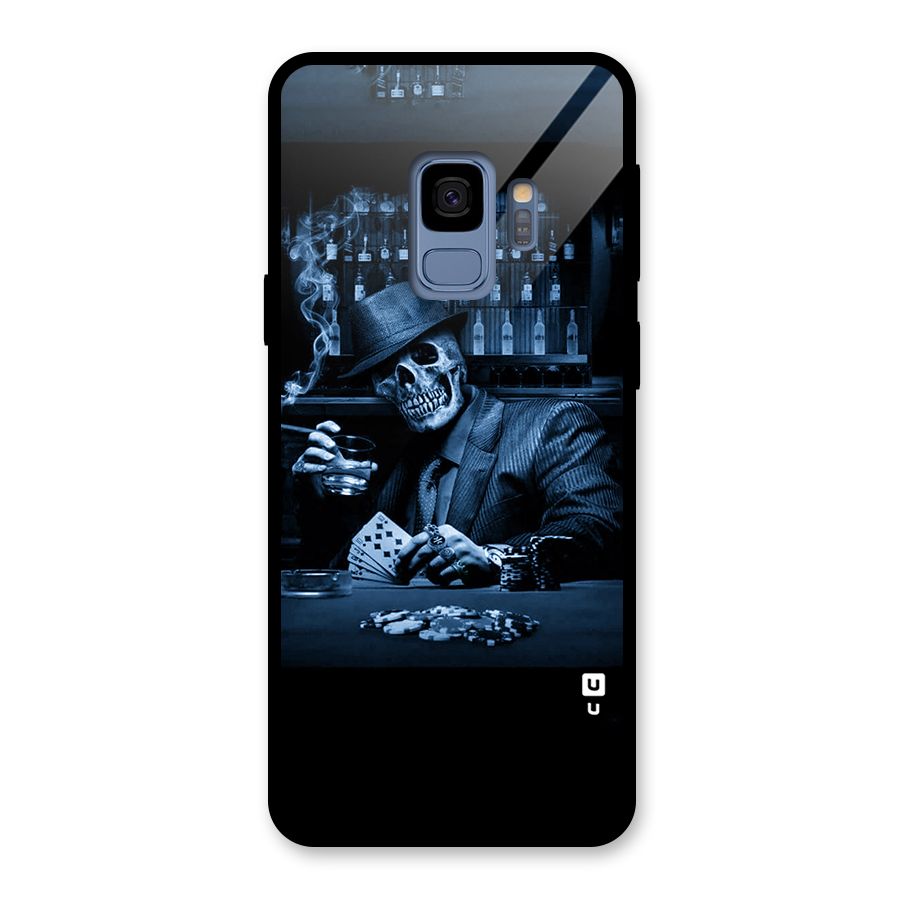 Cool Skull Cards Glass Back Case for Galaxy S9