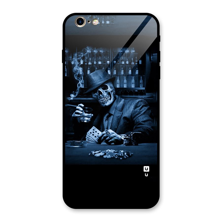 Cool Skull Cards Glass Back Case for iPhone 6 Plus 6S Plus