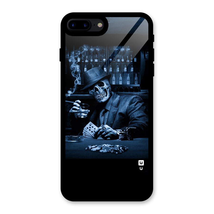 Cool Skull Cards Glass Back Case for iPhone 7 Plus