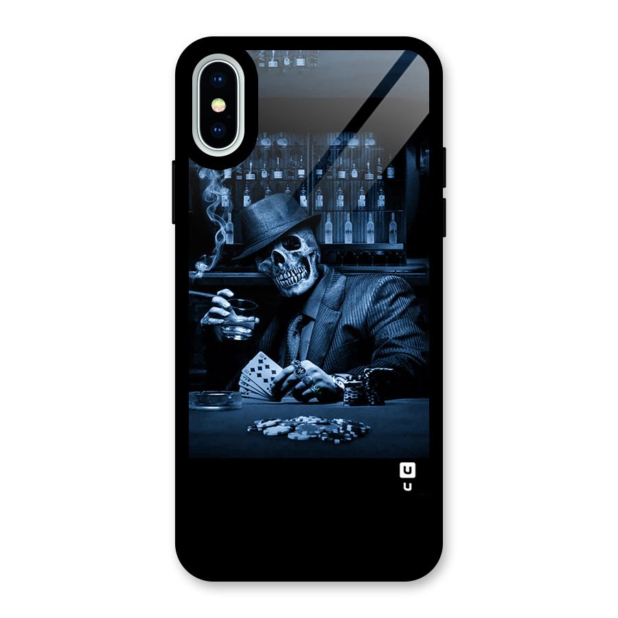 Cool Skull Cards Glass Back Case for iPhone XS