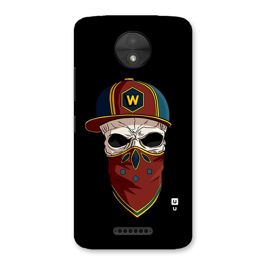 Cool Skull Mask Cap Back Case for Moto C