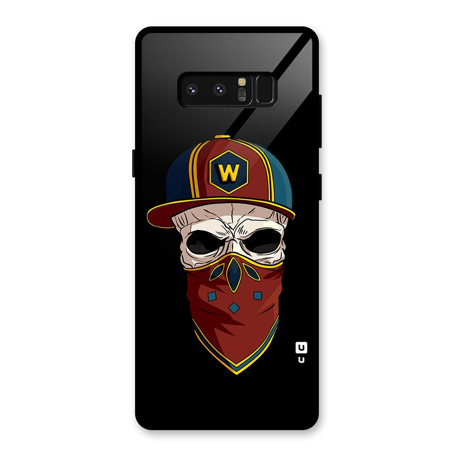 Cool Skull Mask Cap Glass Back Case for Galaxy Note 8