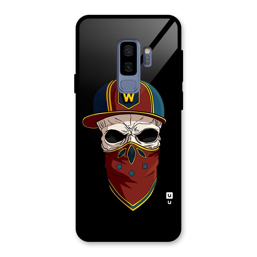 Cool Skull Mask Cap Glass Back Case for Galaxy S9 Plus