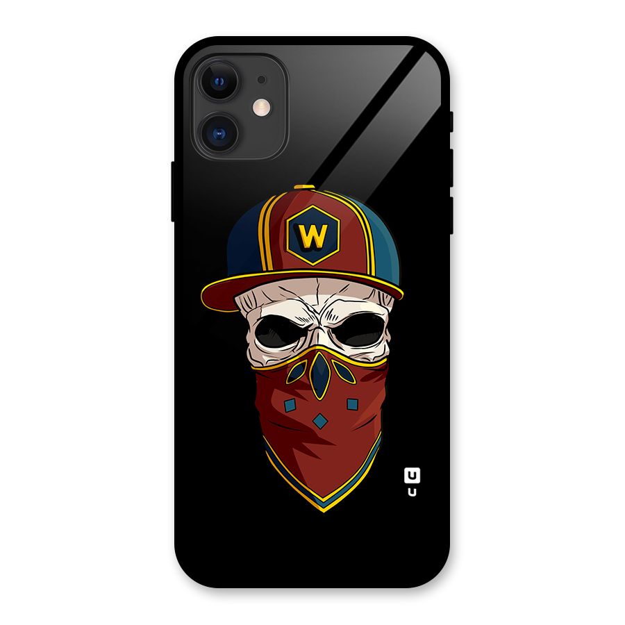 Cool Skull Mask Cap Glass Back Case for iPhone 11