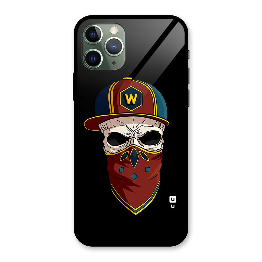 Cool Skull Mask Cap Glass Back Case for iPhone 11 Pro