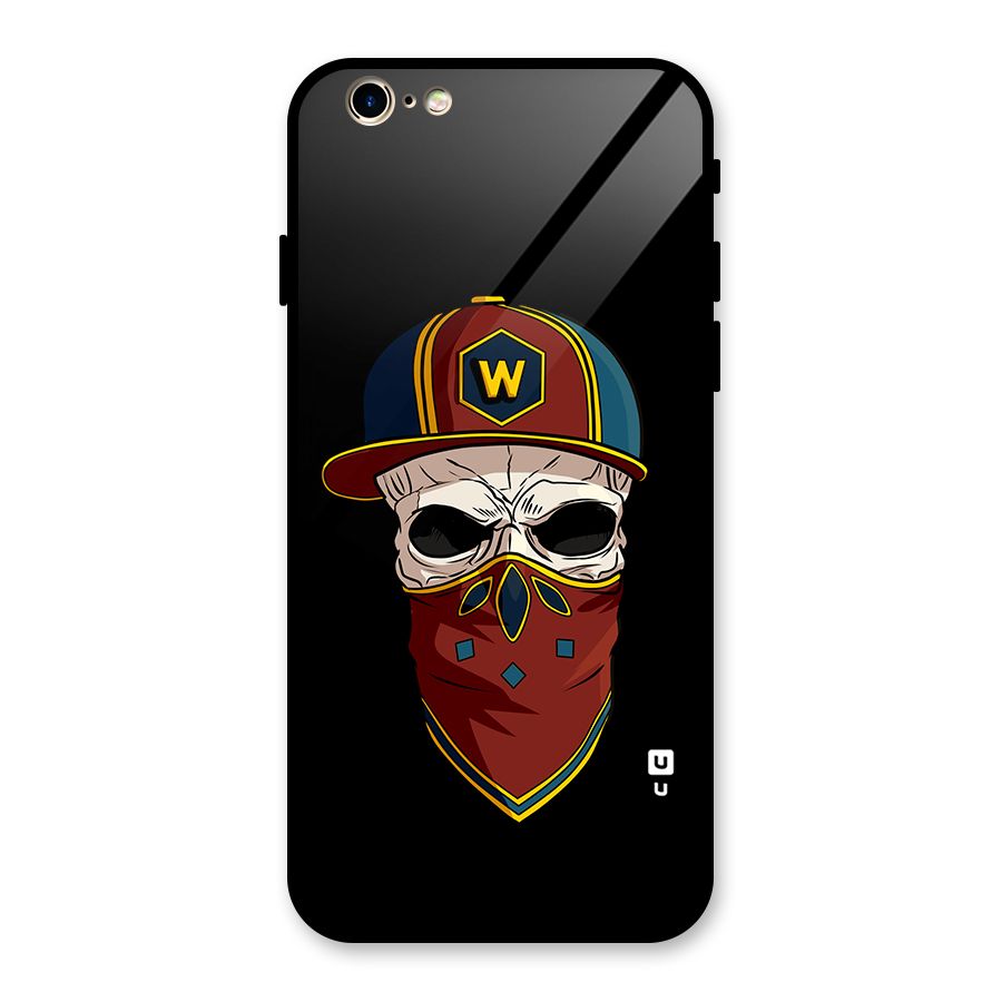 Cool Skull Mask Cap Glass Back Case for iPhone 6 6S