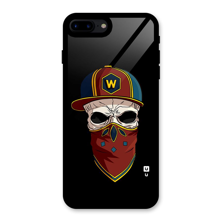 Cool Skull Mask Cap Glass Back Case for iPhone 7 Plus