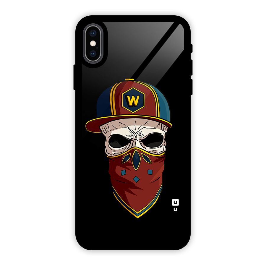 Cool Skull Mask Cap Glass Back Case for iPhone XS Max