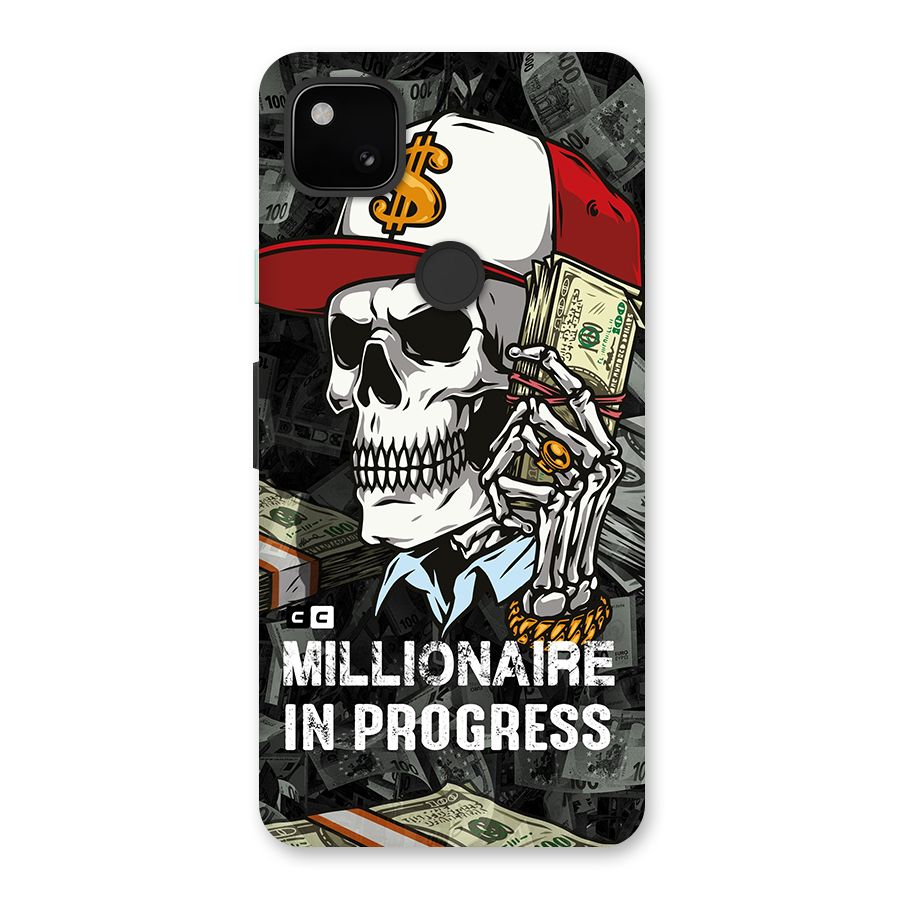 Cool Skull Millionaire In Progress Glass Back Case for Google Pixel 4a