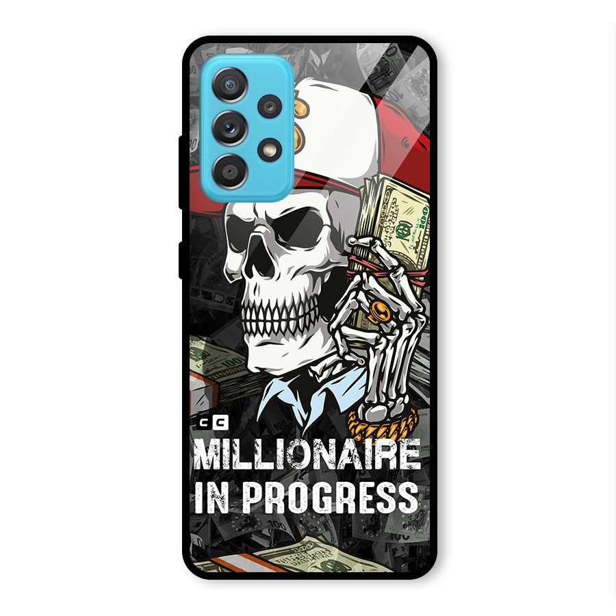 Cool Skull Millionaire In Progress Glass Back Case for Galaxy A52
