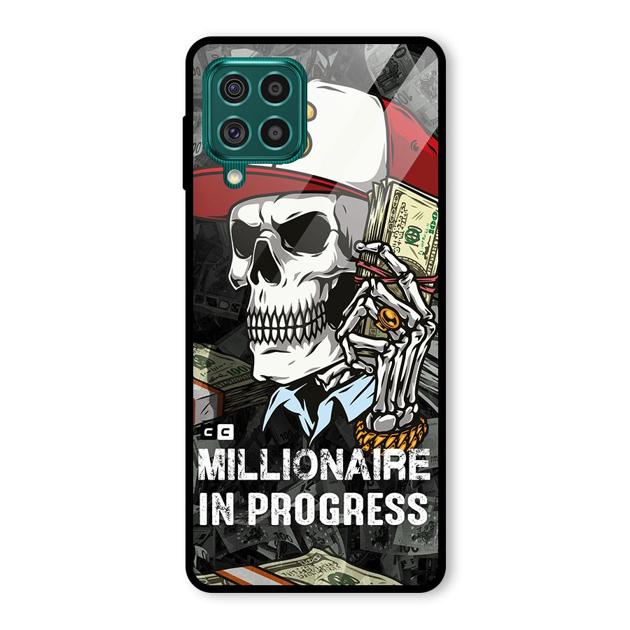 Cool Skull Millionaire In Progress Glass Back Case for Galaxy F62