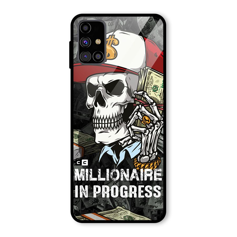 Cool Skull Millionaire In Progress Glass Back Case for Galaxy M31s