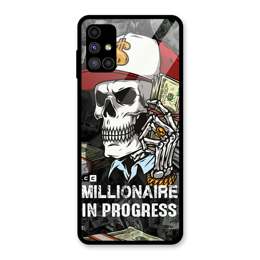 Cool Skull Millionaire In Progress Glass Back Case for Galaxy M51