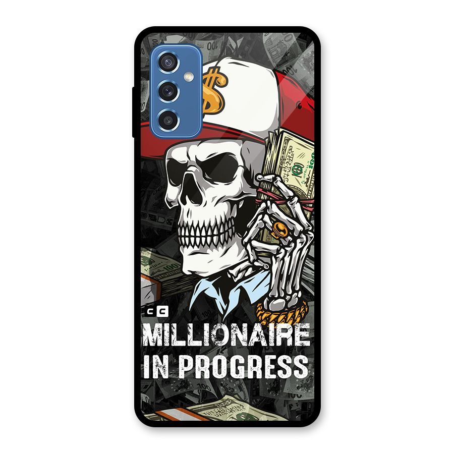 Cool Skull Millionaire In Progress Glass Back Case for Galaxy M52 5G