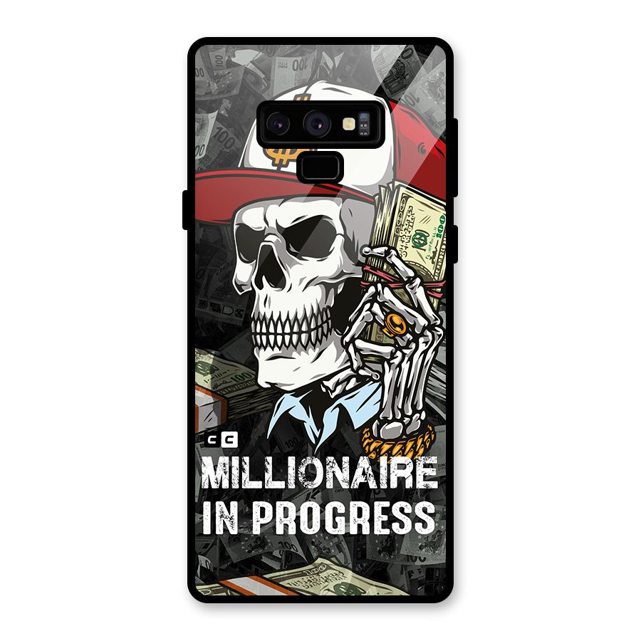 Cool Skull Millionaire In Progress Glass Back Case for Galaxy Note 9