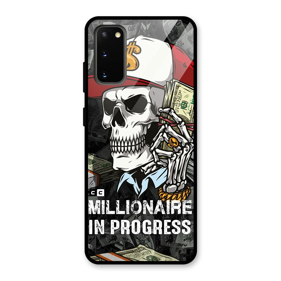 Cool Skull Millionaire In Progress Glass Back Case for Galaxy S20