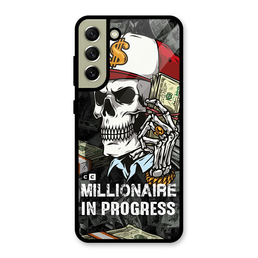 Cool Skull Millionaire In Progress Glass Back Case for Galaxy S21 FE 5G