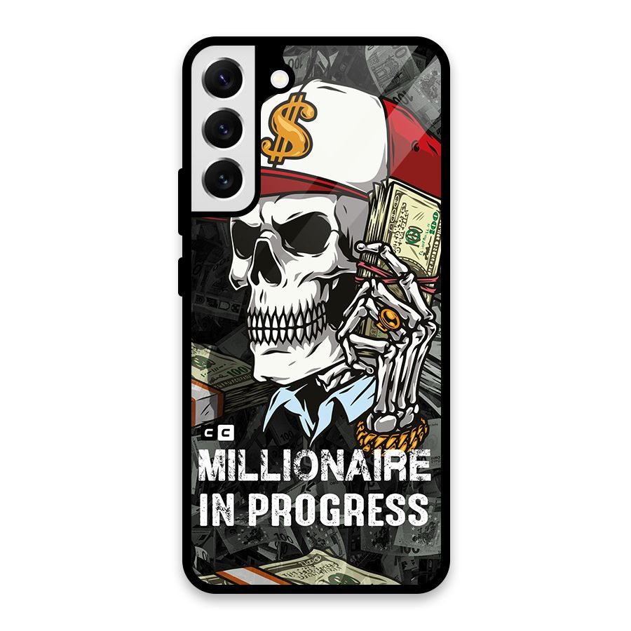 Cool Skull Millionaire In Progress Glass Back Case for Galaxy S22 Plus 5G