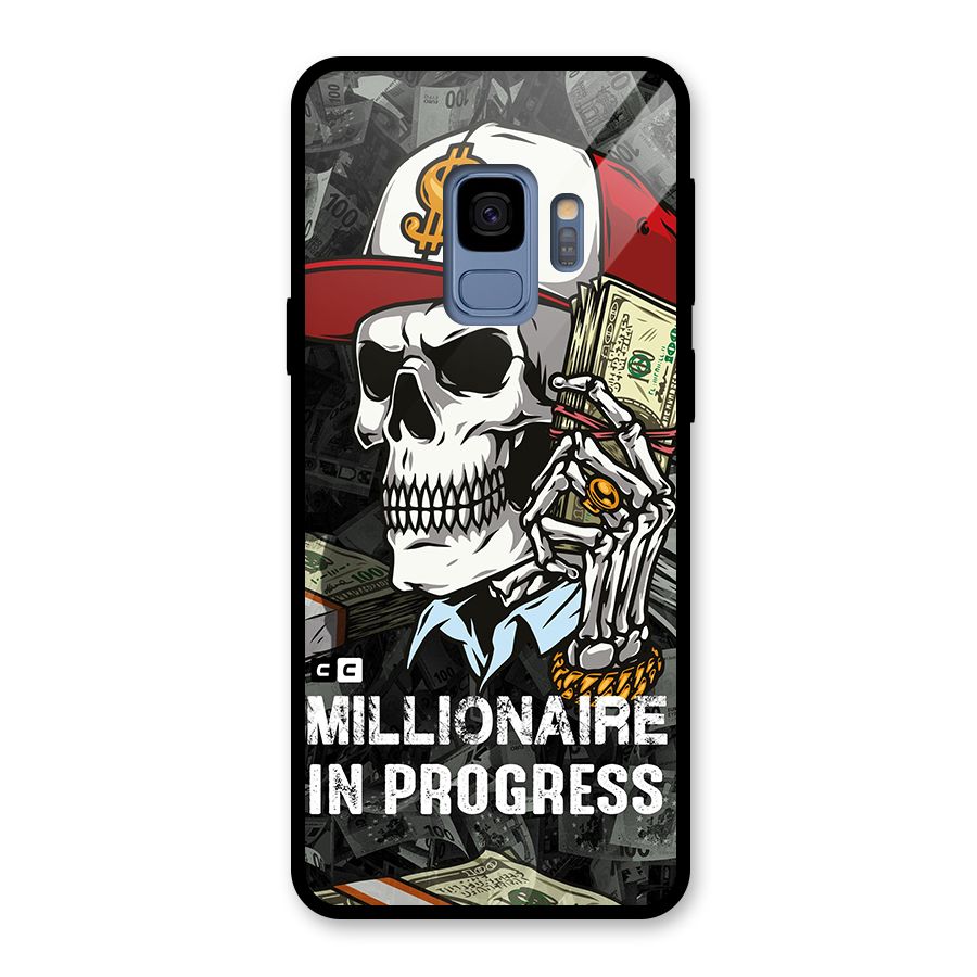 Cool Skull Millionaire In Progress Glass Back Case for Galaxy S9