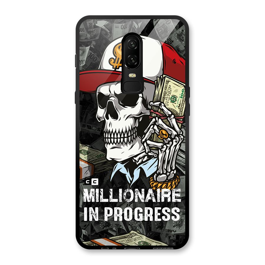 Cool Skull Millionaire In Progress Glass Back Case for OnePlus 6