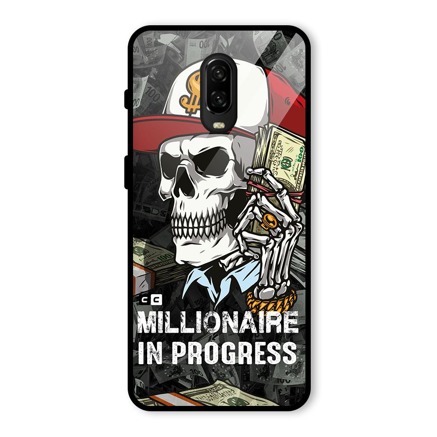 Cool Skull Millionaire In Progress Glass Back Case for OnePlus 6T