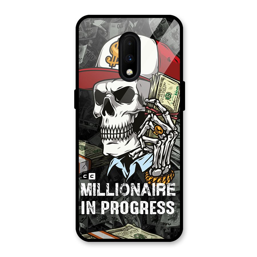 Cool Skull Millionaire In Progress Glass Back Case for OnePlus 7