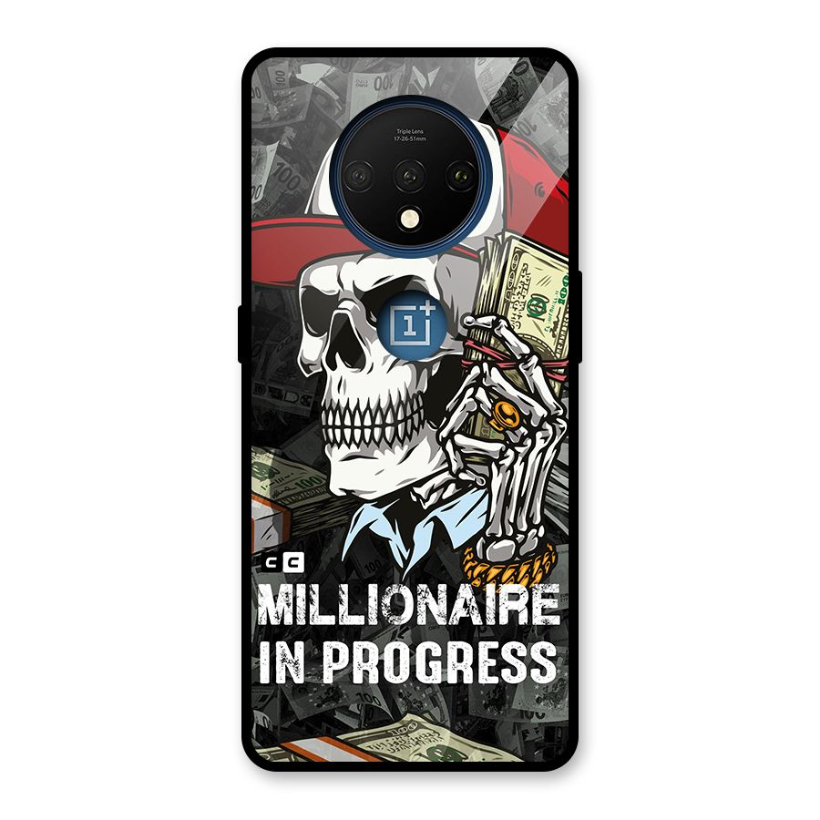 Cool Skull Millionaire In Progress Glass Back Case for OnePlus 7T