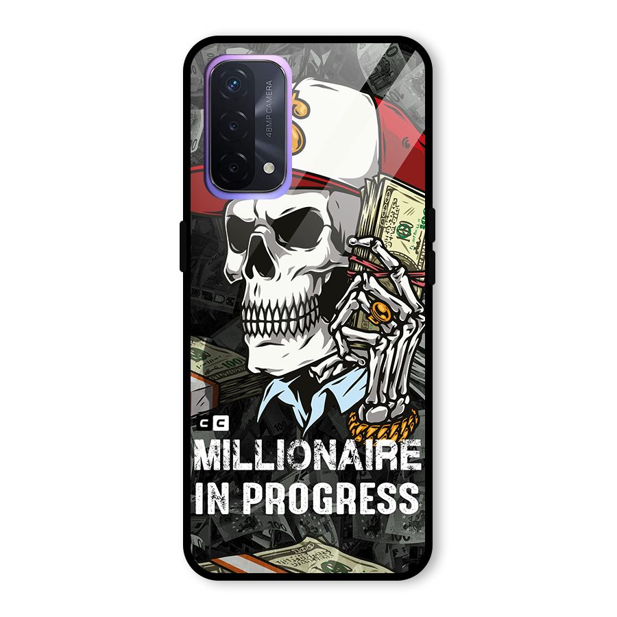 Cool Skull Millionaire In Progress Glass Back Case for Oppo A74 5G