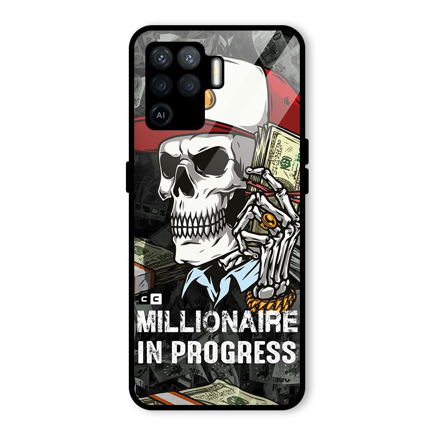Cool Skull Millionaire In Progress Glass Back Case for Oppo F19 Pro