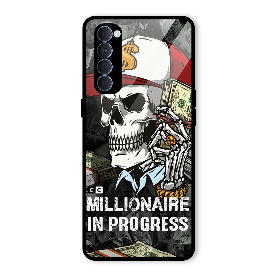 Cool Skull Millionaire In Progress Glass Back Case for Oppo Reno4 Pro