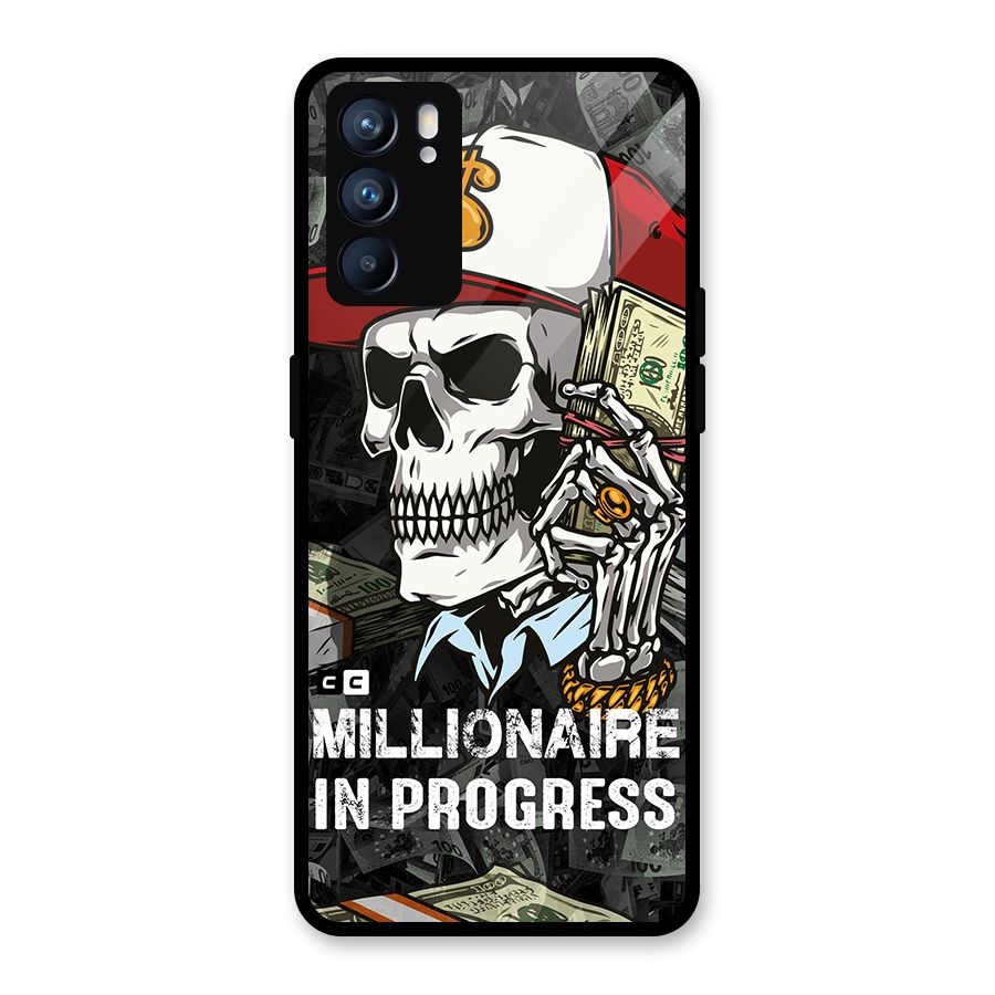 Cool Skull Millionaire In Progress Glass Back Case for Oppo Reno6 5G