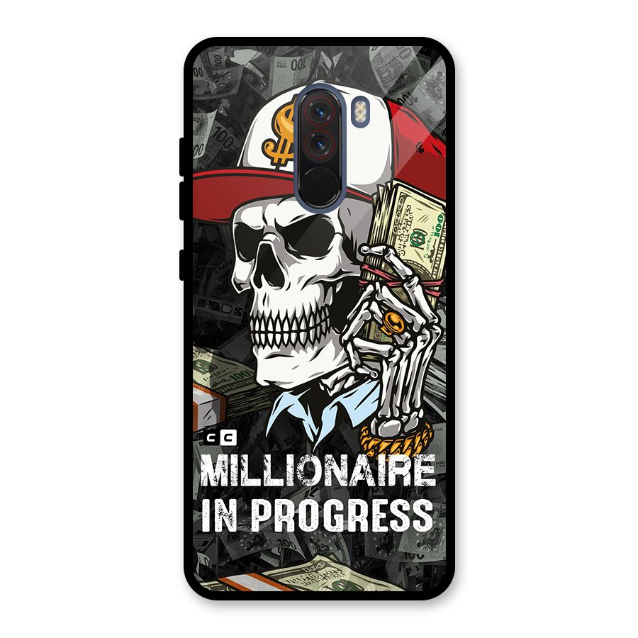 Cool Skull Millionaire In Progress Glass Back Case for Poco F1