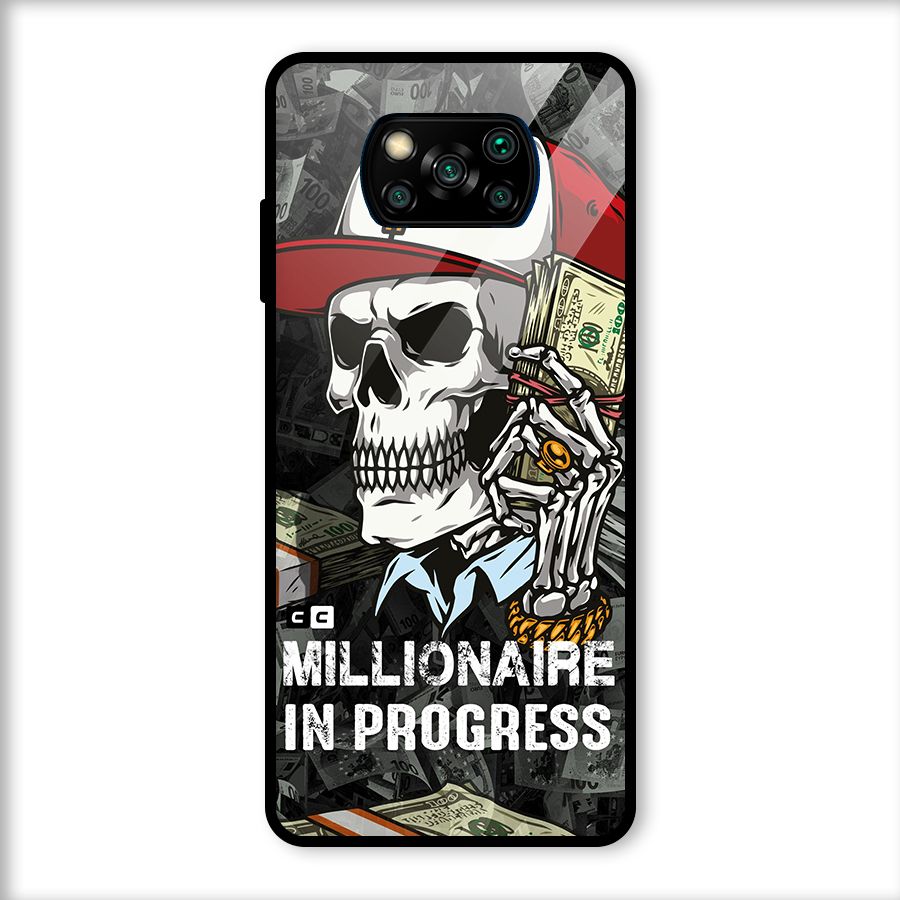 Cool Skull Millionaire In Progress Glass Back Case for Poco X3