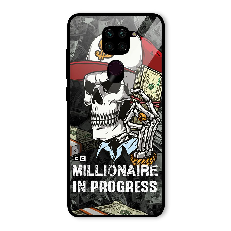Cool Skull Millionaire In Progress Glass Back Case for Redmi Note 9