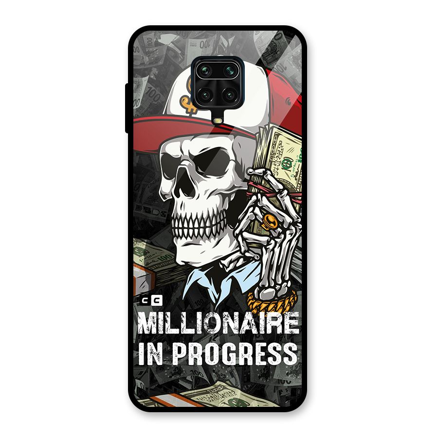 Cool Skull Millionaire In Progress Glass Back Case for Redmi Note 9 Pro