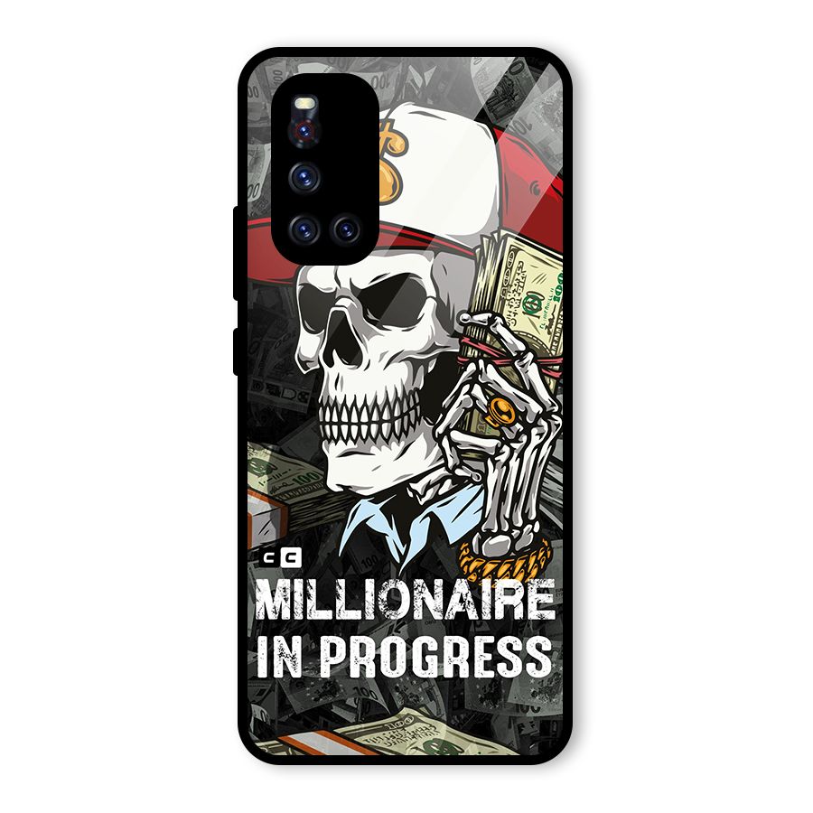 Cool Skull Millionaire In Progress Glass Back Case for Vivo V19