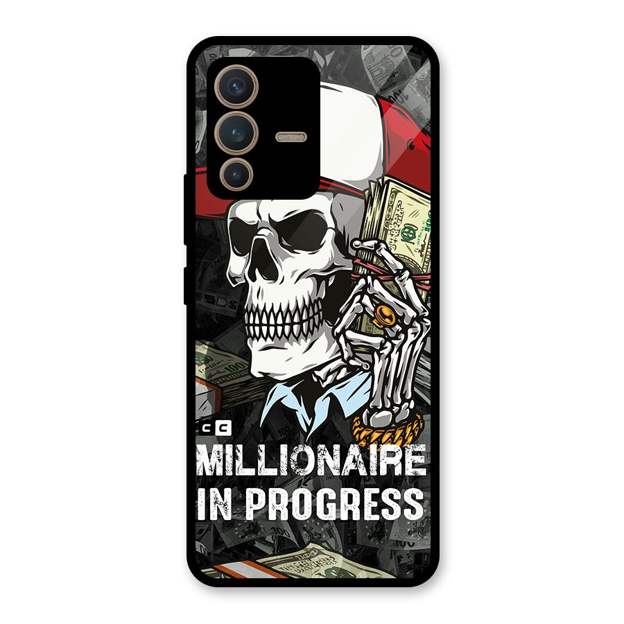 Cool Skull Millionaire In Progress Glass Back Case for Vivo V23 5G