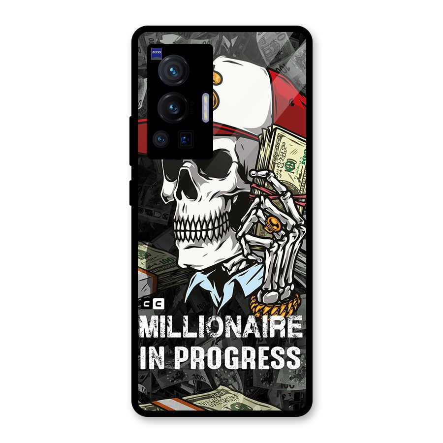 Cool Skull Millionaire In Progress Glass Back Case for Vivo X70 Pro