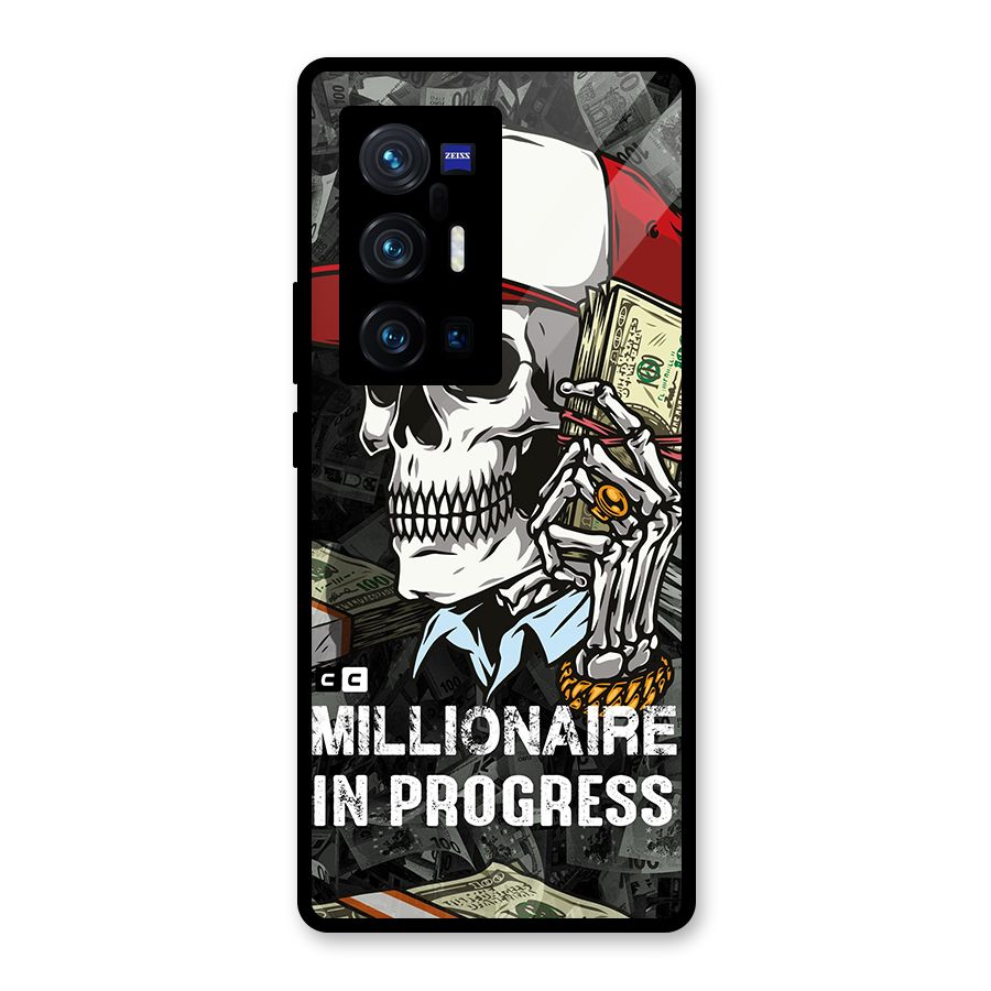 Cool Skull Millionaire In Progress Glass Back Case for Vivo X70 Pro Plus