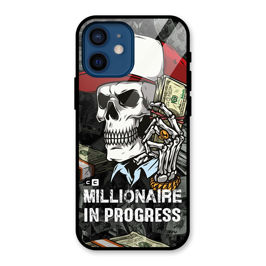 Cool Skull Millionaire In Progress Glass Back Case for iPhone 12 Mini