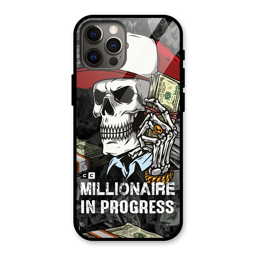Cool Skull Millionaire In Progress Glass Back Case for iPhone 12 Pro
