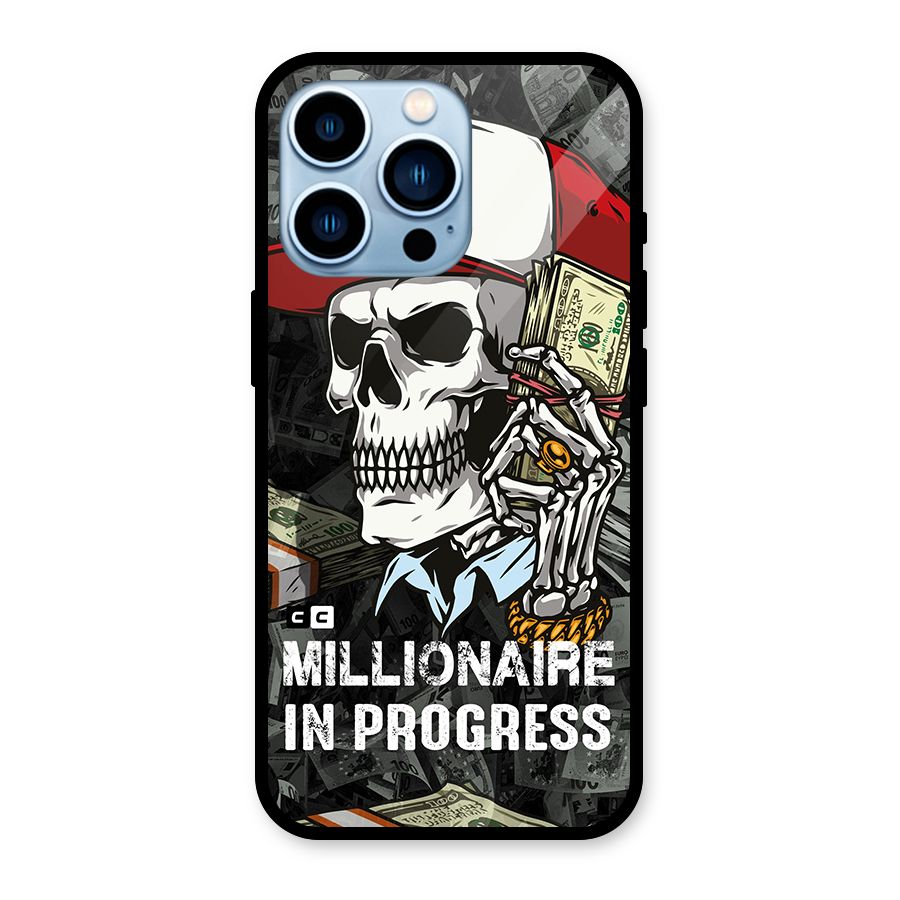 Cool Skull Millionaire In Progress Glass Back Case for iPhone 13 Pro