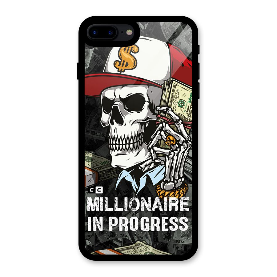 Cool Skull Millionaire In Progress Glass Back Case for iPhone 8 Plus